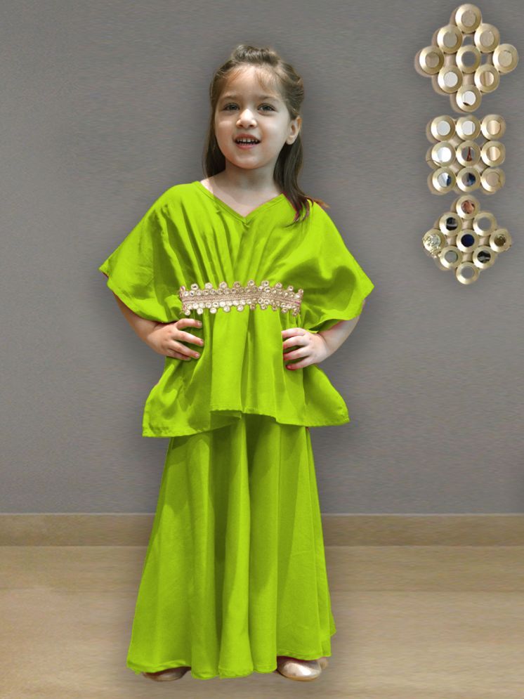     			A.T.U.N. Lime Green Silk Blend Girls Tunic With Palazzo ( Pack of 1 )