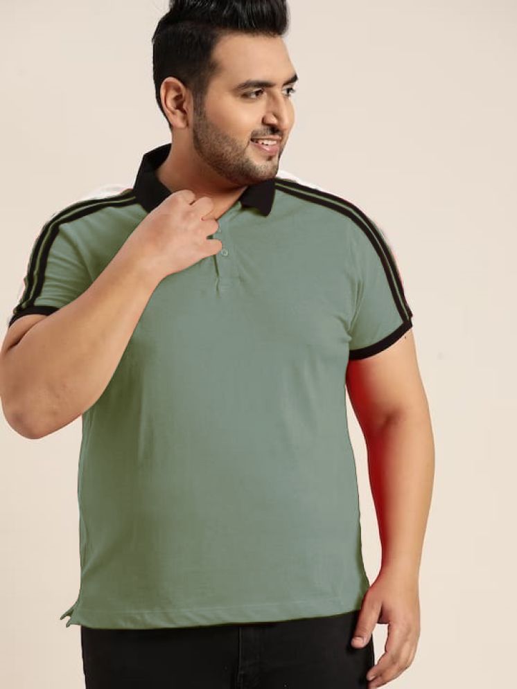     			DAAWEAR OUTFITS Lycra Regular Fit Colorblock Half Sleeves Men's Polo T Shirt - Sea Green ( Pack of 1 )