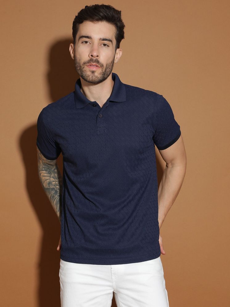     			EPPE Polyester Slim Fit Solid Half Sleeves Men's Polo T Shirt - Navy Blue ( Pack of 1 )