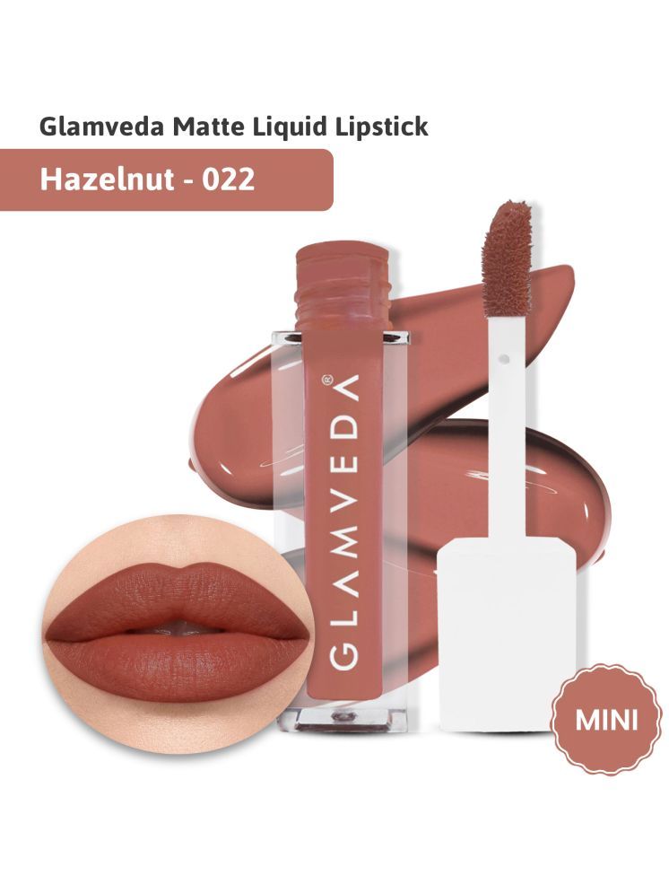     			Glamveda X Rashami Desai Matte Mini Liquid Lipstick, Nude Brown shade (Hazelnut - 022) 1.2ml