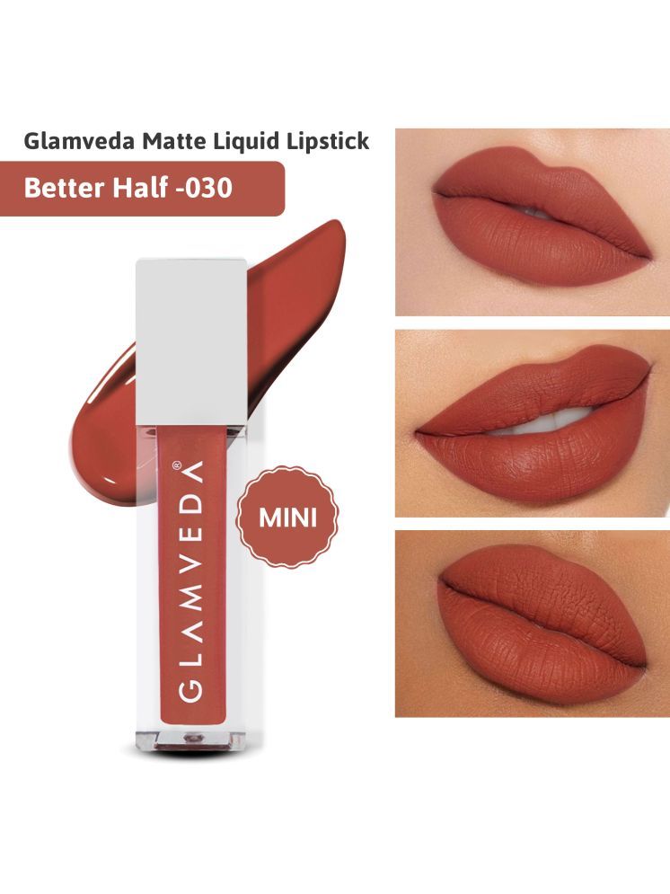     			Glamveda X Rashami Desai Matte Mini Liquid Lipstick, Peach shade (Better Half - 030) 1.2ml