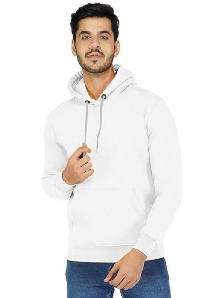     			Glito Fleece Hooded Men's Sweatshirt - White ( Pack of 1 )