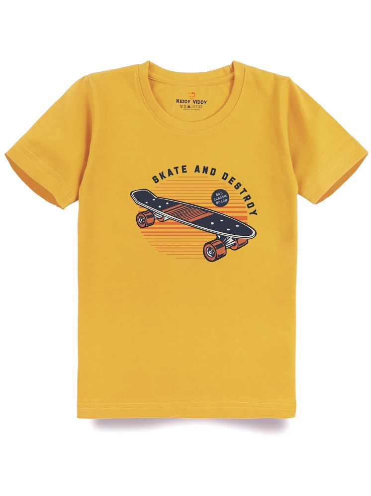     			KIDDY VIDDY Mustard Cotton Boy's T-Shirt ( Pack of 1 )