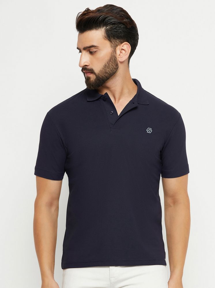     			Nuovo Cotton Blend Regular Fit Solid Half Sleeves Men's Polo T Shirt - Navy ( Pack of 1 )