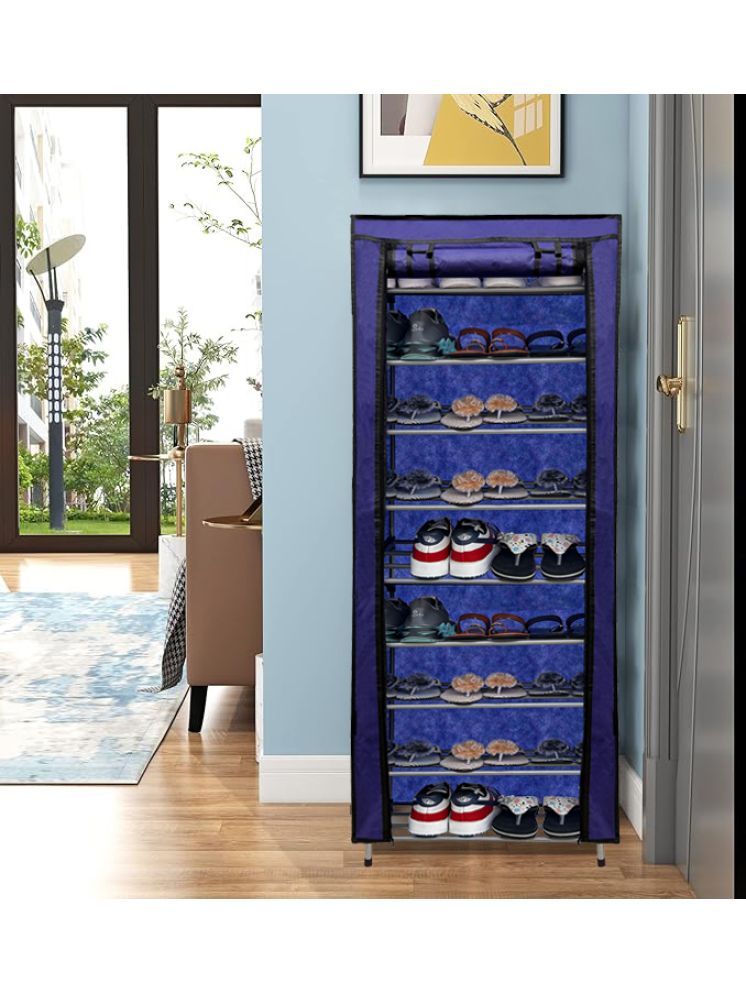     			PHILOSHOP Stainless Steel 9 Tier Shoe Rack Blue