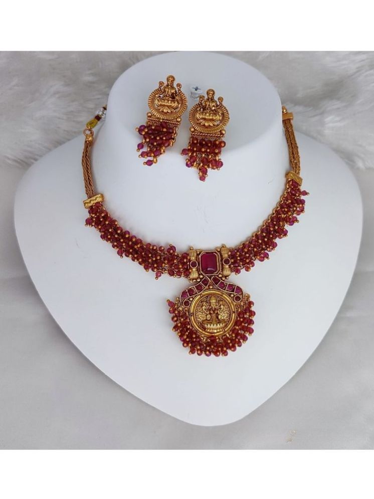     			Padmavati Bangles Maroon Alloy Necklace Set ( Pack of 1 )