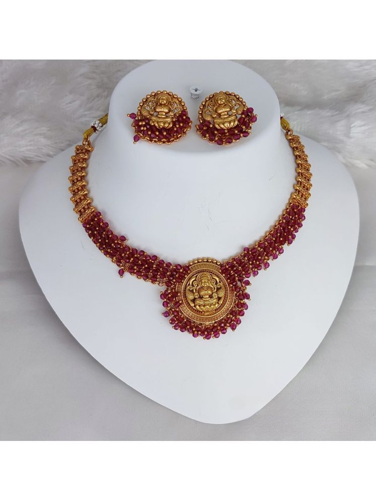     			Padmavati Bangles Maroon Alloy Necklace Set ( Pack of 1 )