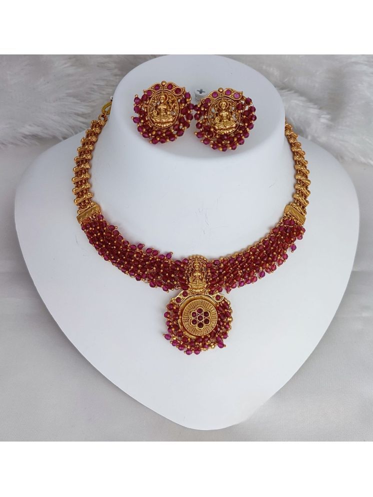     			Padmavati Bangles Maroon Copper Necklace Set ( Pack of 1 )