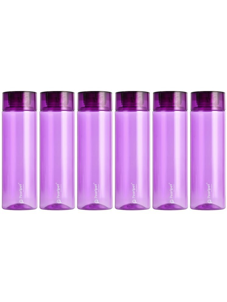     			PearlPet Hydrous-1000ml Purple Plastic Water Bottle 1000 mL ( Set of 6 )