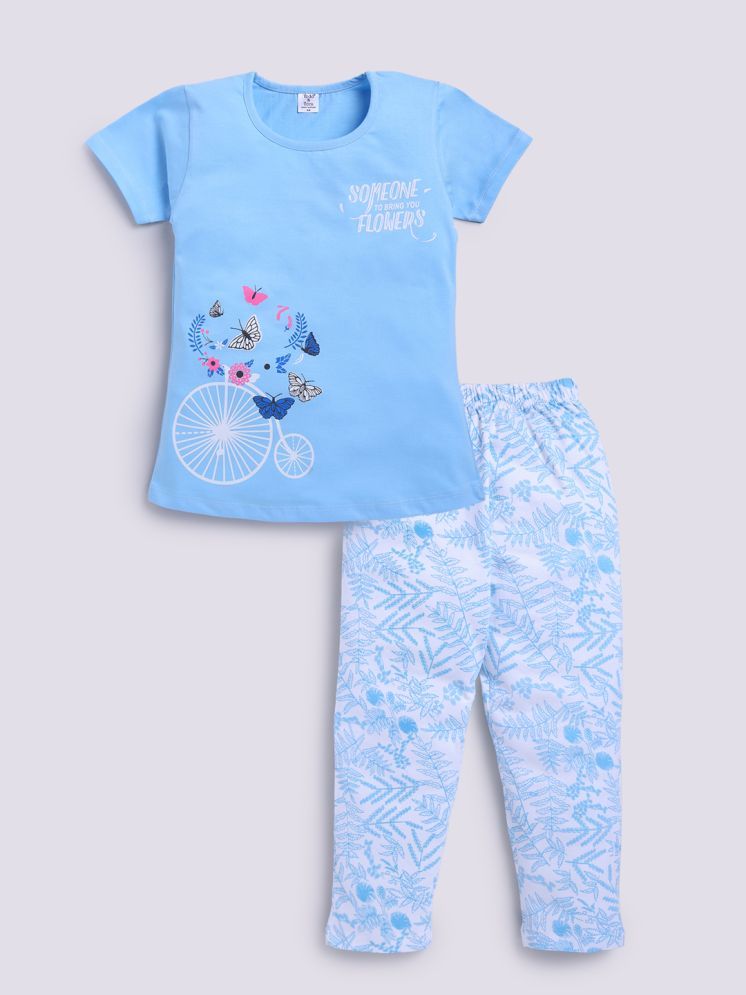     			Todd N Teen - Blue Cotton Girls Top & Pyjama Set ( Pack of 1 )