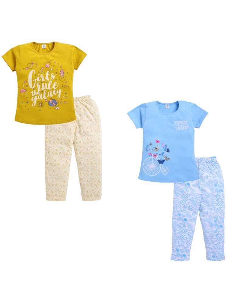     			Todd N Teen - Multicolor Cotton Girls Top & Pyjama Set ( Pack of 2 )