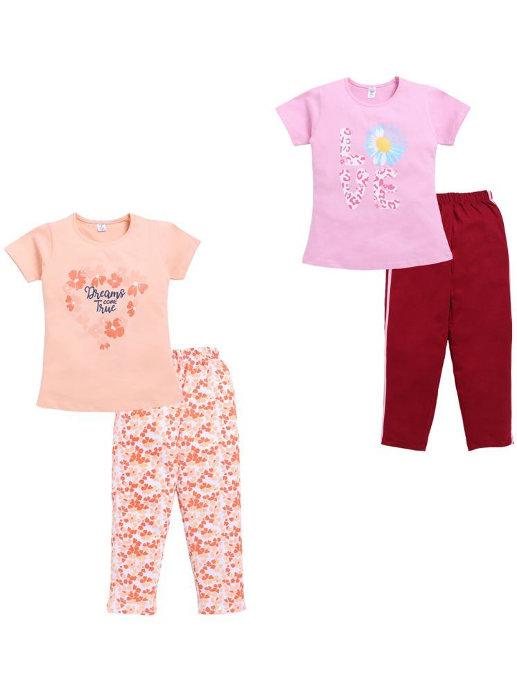     			Todd N Teen - Multicolor Cotton Girls Top & Pyjama Set ( Pack of 2 )