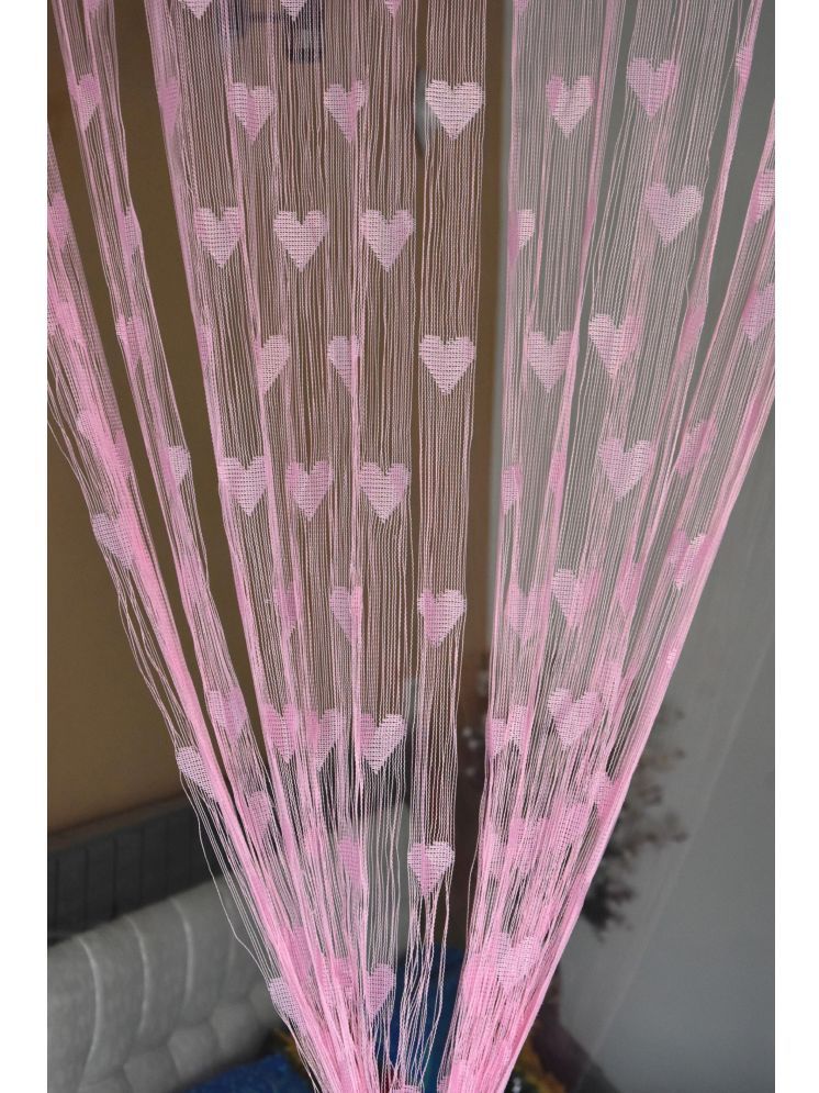     			gharsaaz Abstract Transparent Rod Pocket Curtain 6.5 ft ( Pack of 1 ) - Pink