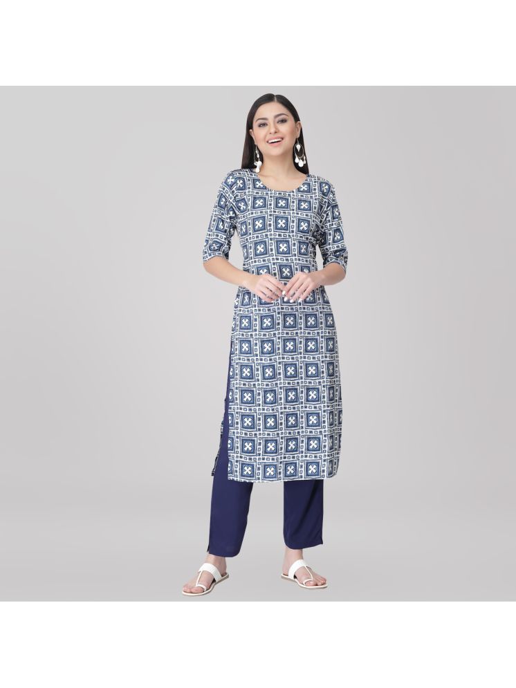     			1 Stop Fashion Crepe Printed Kurti With Pants Women's Stitched Salwar Suit - Multicolor ( Pack of 1 )