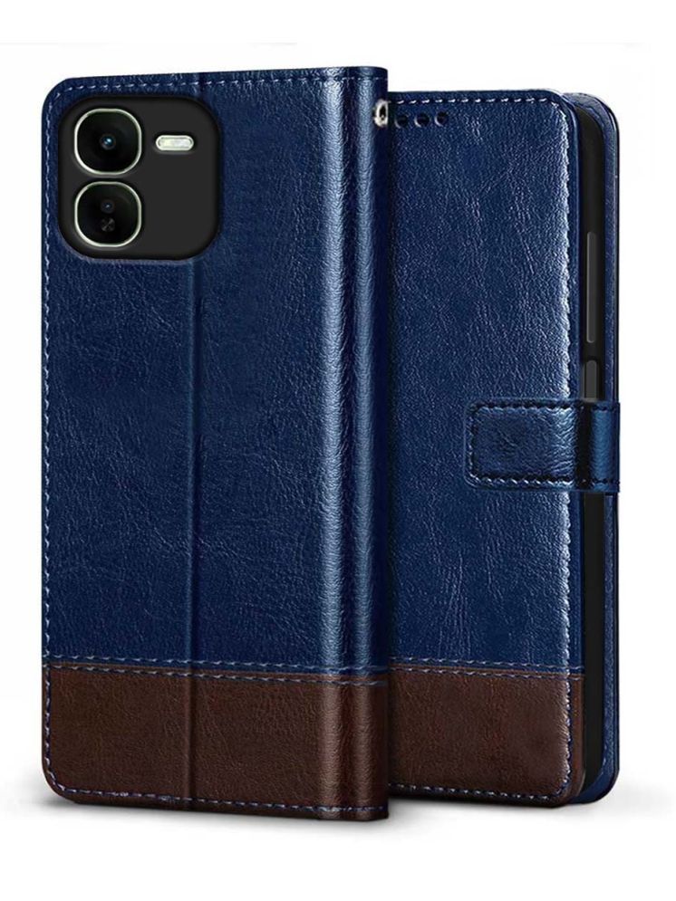     			Fashionury Blue Flip Cover Leather Compatible For iQOO Z9x 5G ( Pack of 1 )