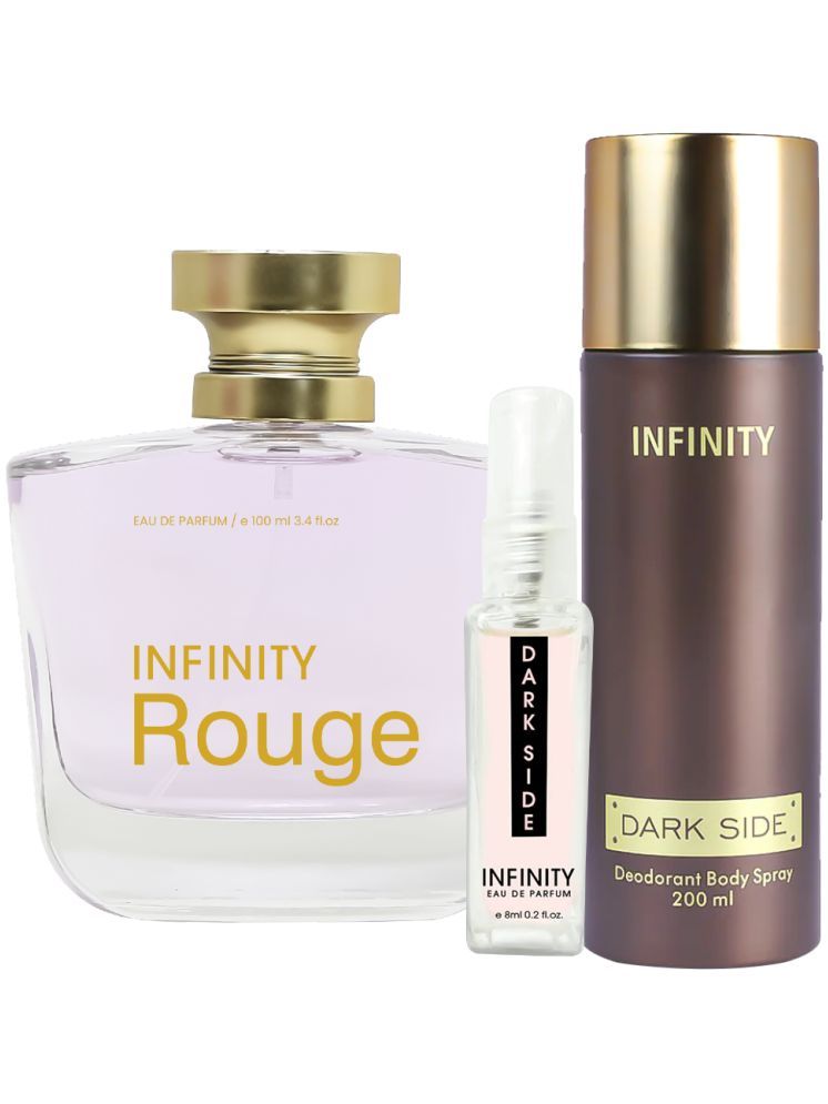     			Infinity Rouge EDP Perfume 100ml,Dark Side Deodorant 200ml,Dark Side Pocket Perfume 8ml Pack of 3