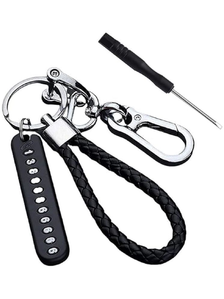     			RAMDEV ENTERPRISE Black Double Pendant Keyring Keychain.