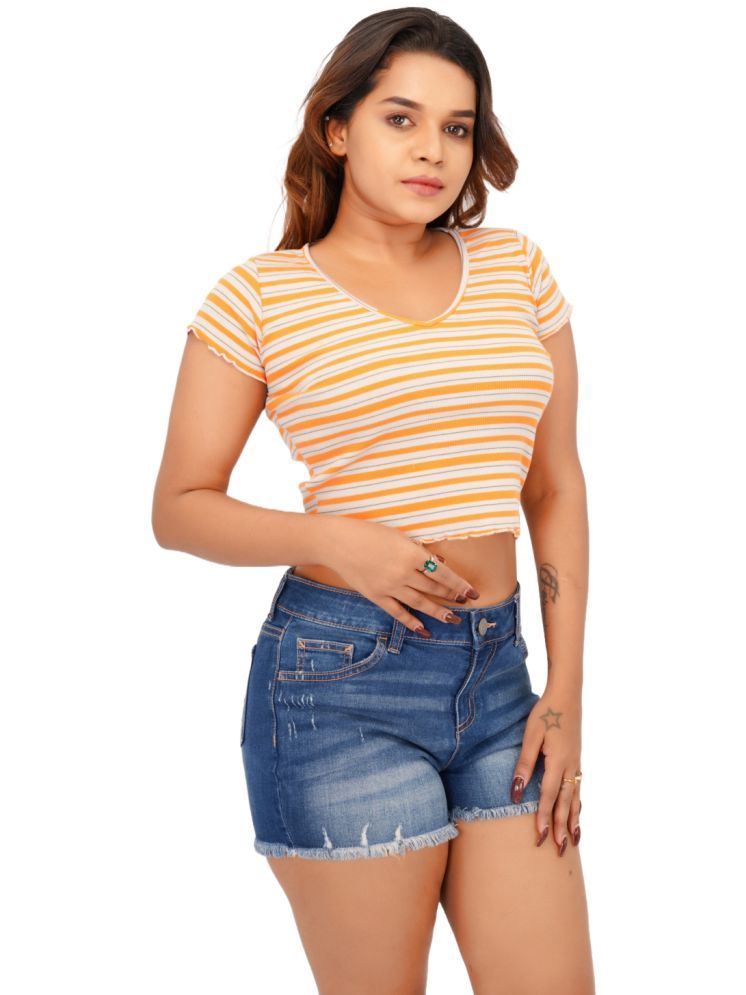     			Radprix Orange Cotton Women's Crop Top ( Pack of 1 )