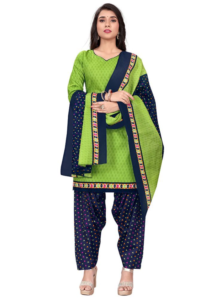     			Rajnandini Cotton Blend Printed Kurti With Patiala Women's Stitched Salwar Suit - Green ( Pack of 1 )