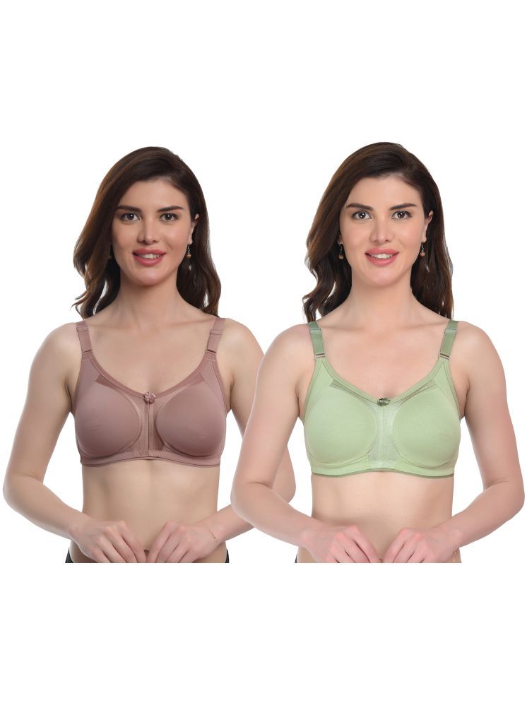     			Viral Girl Green Lycra Non Padded Women's Everyday Bra ( Pack of 2 )