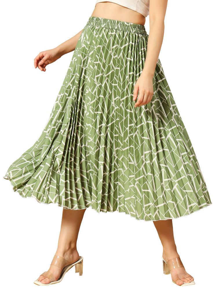     			ZWERLON Green Crepe Women's Flared Skirt ( Pack of 1 )