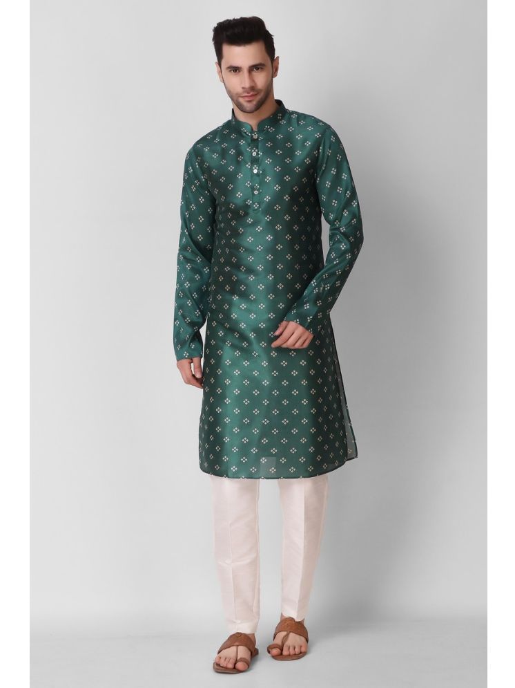     			koshin Teal Silk Men's Regular Kurta ( Pack of 1 )