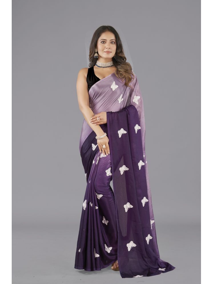     			Apnisha Chiffon Embroidered Saree With Blouse Piece - Wine ( Pack of 1 )