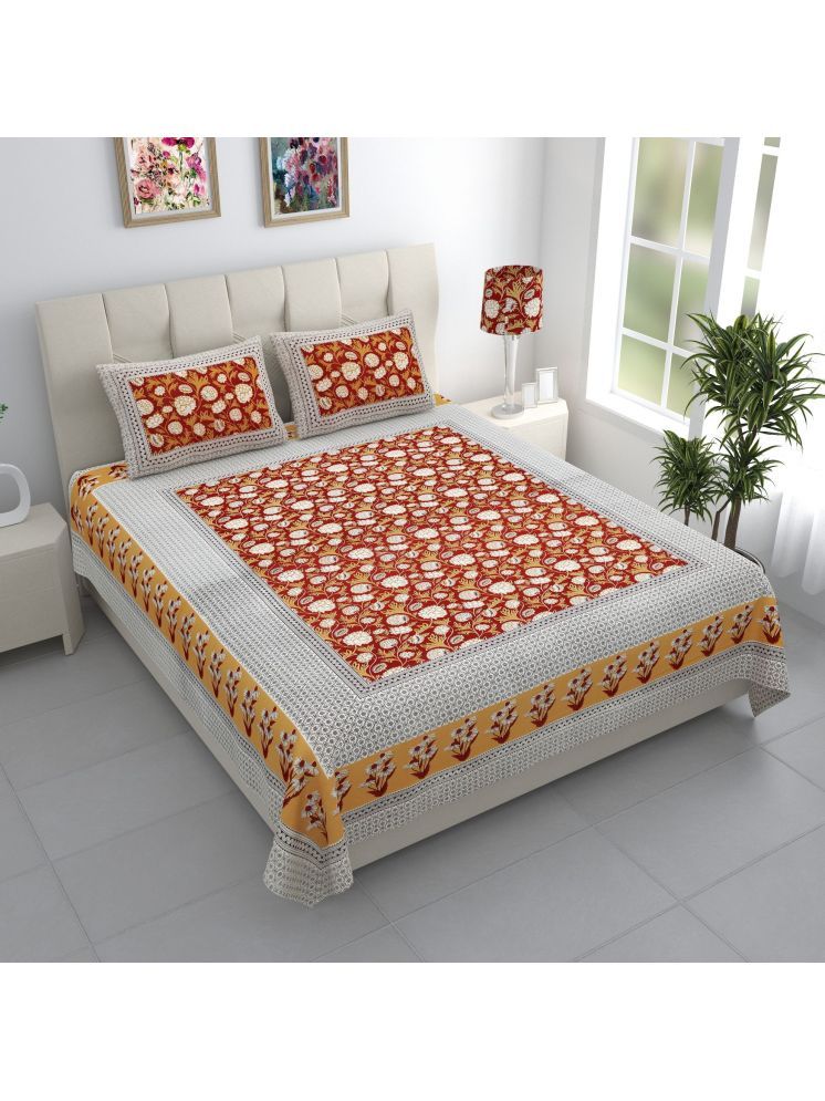     			Bombay Spreads Cotton Ethnic 1 Double with 2 Pillow Covers - Mustard