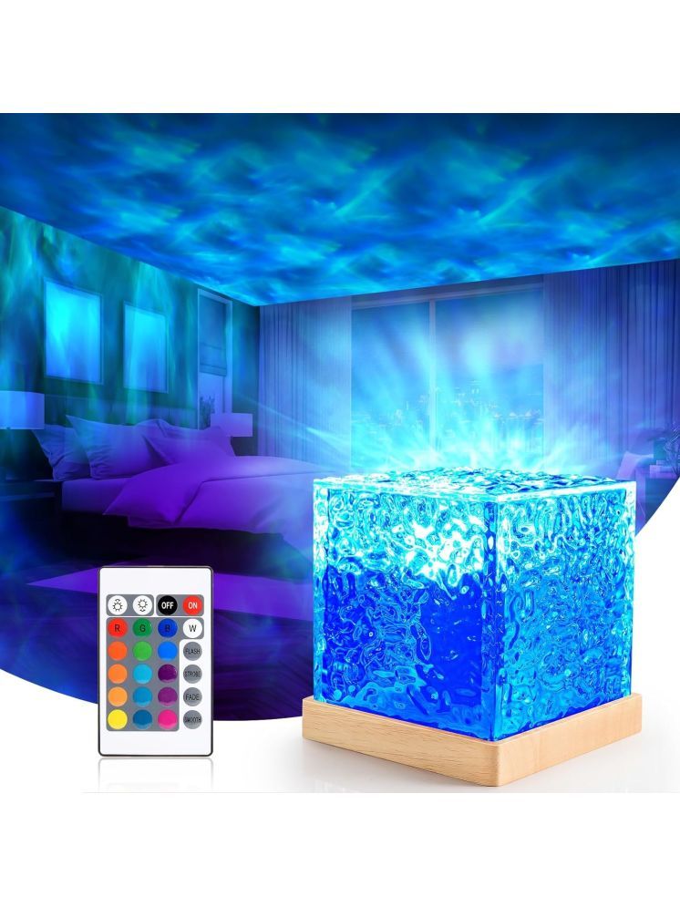     			Gatih 16 in 1 Water Wave Night Light All Purpose Cleaner Block 3D Water Effect Lamp For Party, Gaming, Romance 1 no.s