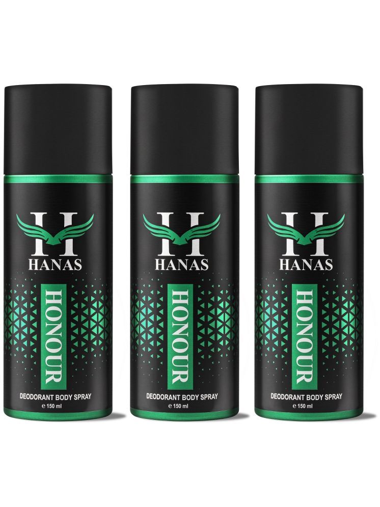     			HANAS Honour Deodorant Spray for Men 450 ml ( Pack of 3 )