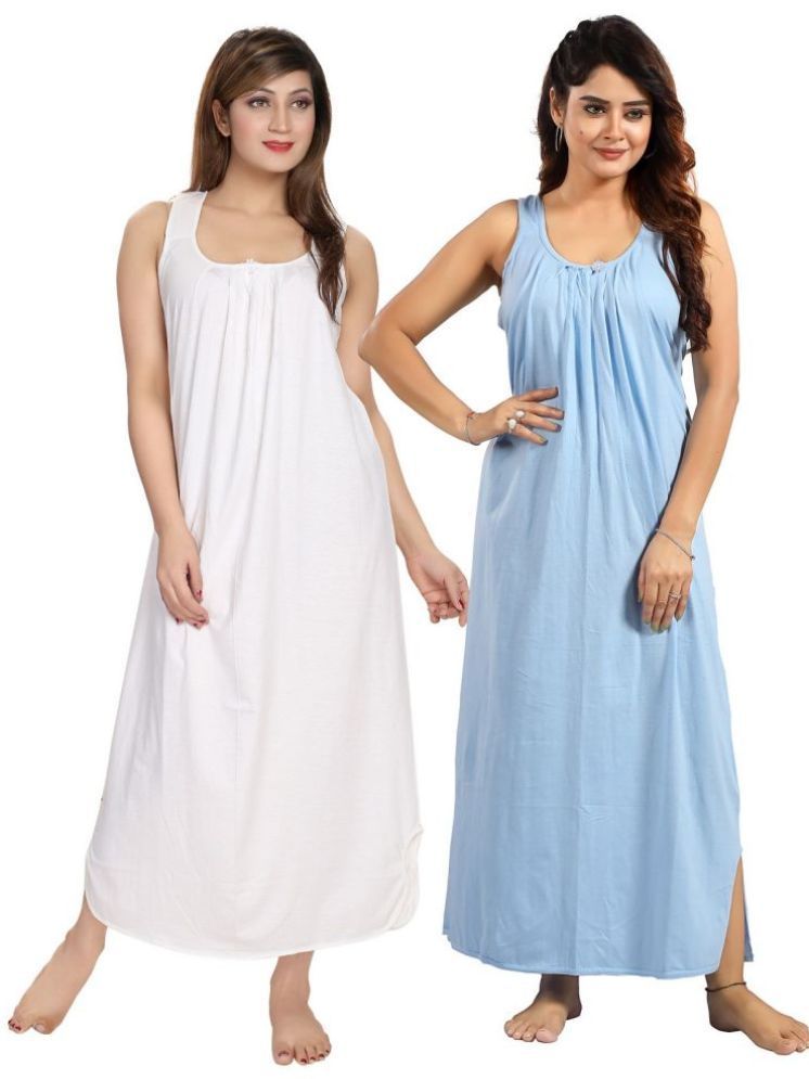     			INNER BEATS Multicolor Cotton Blend Women's Nightwear Nighty & Night Gowns ( Pack of 2 )