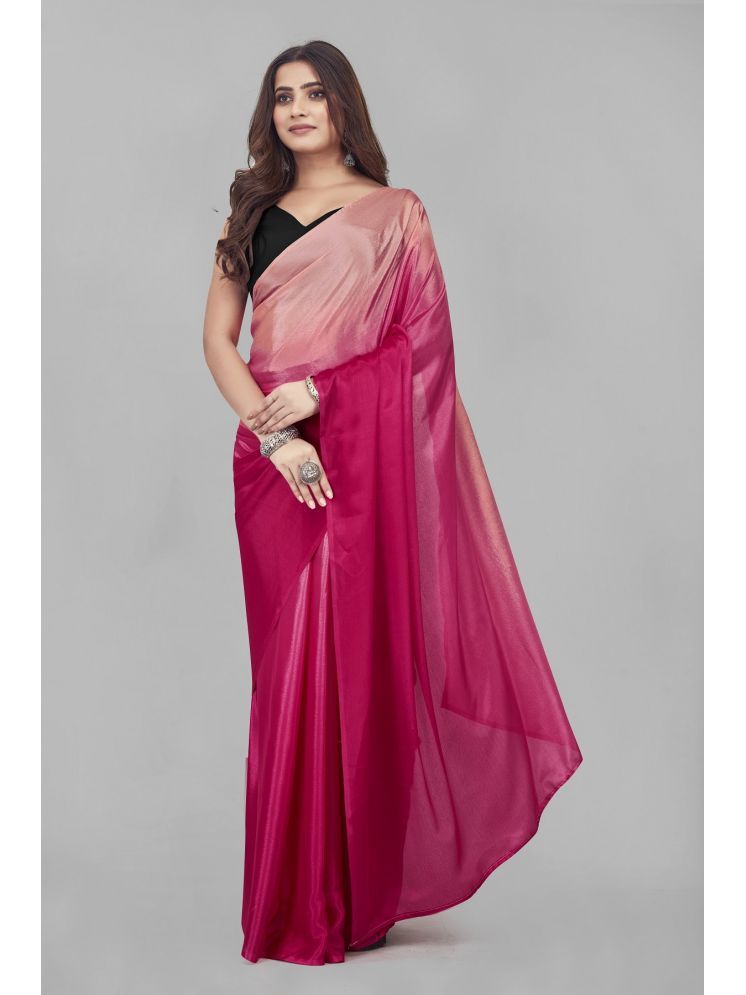     			JULEE Chiffon Solid Saree With Blouse Piece - Rani ( Pack of 1 )