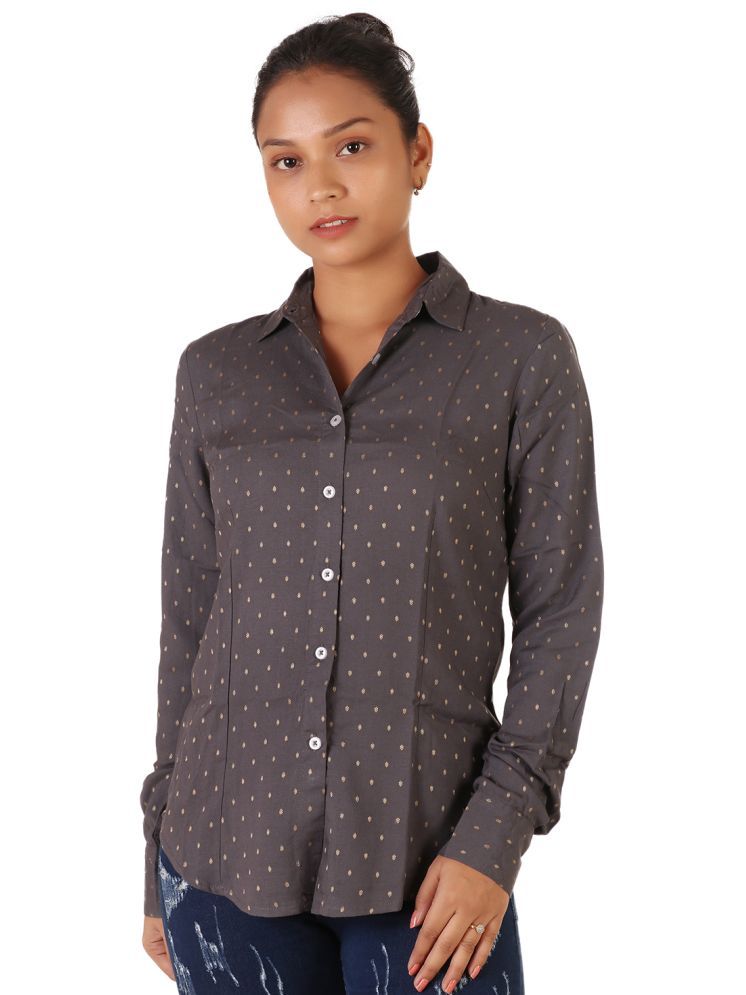     			Leean Patterns Grey Cotton Blend Women's Nightwear Shirt ( Pack of 1 )