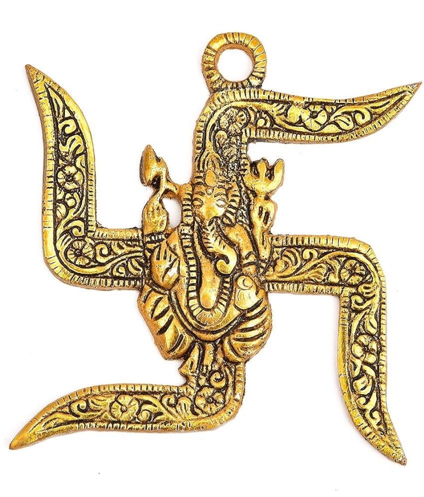     			Shree Ganesha Om & Swastik Wall Hanging Showpiece (Pack of 1)