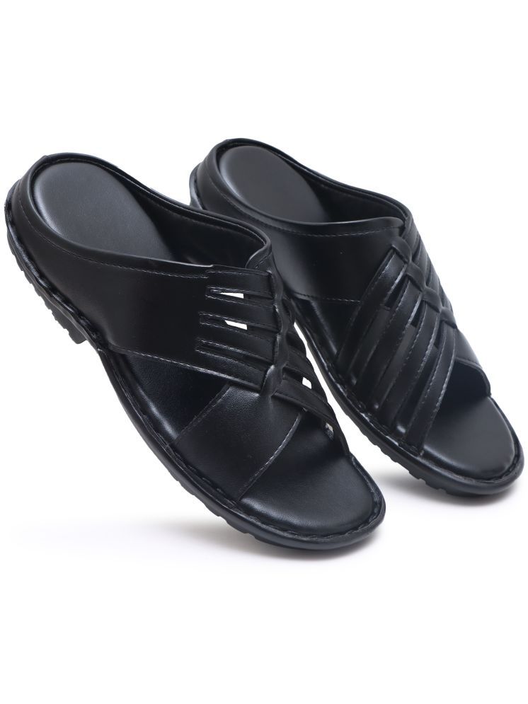     			SHUAN - Black Men's Floater Sandals