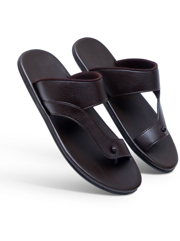     			SHUAN Brown Men's Slide Flip Flop