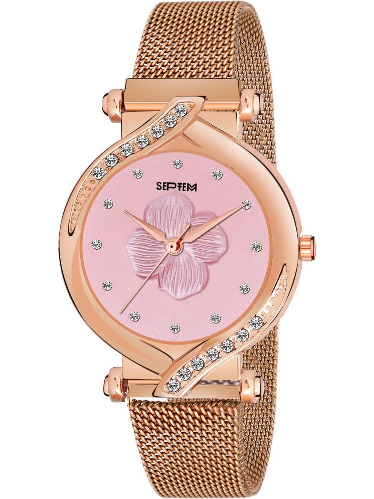     			Septem Rose Gold Stainless Steel Analog Womens Watch