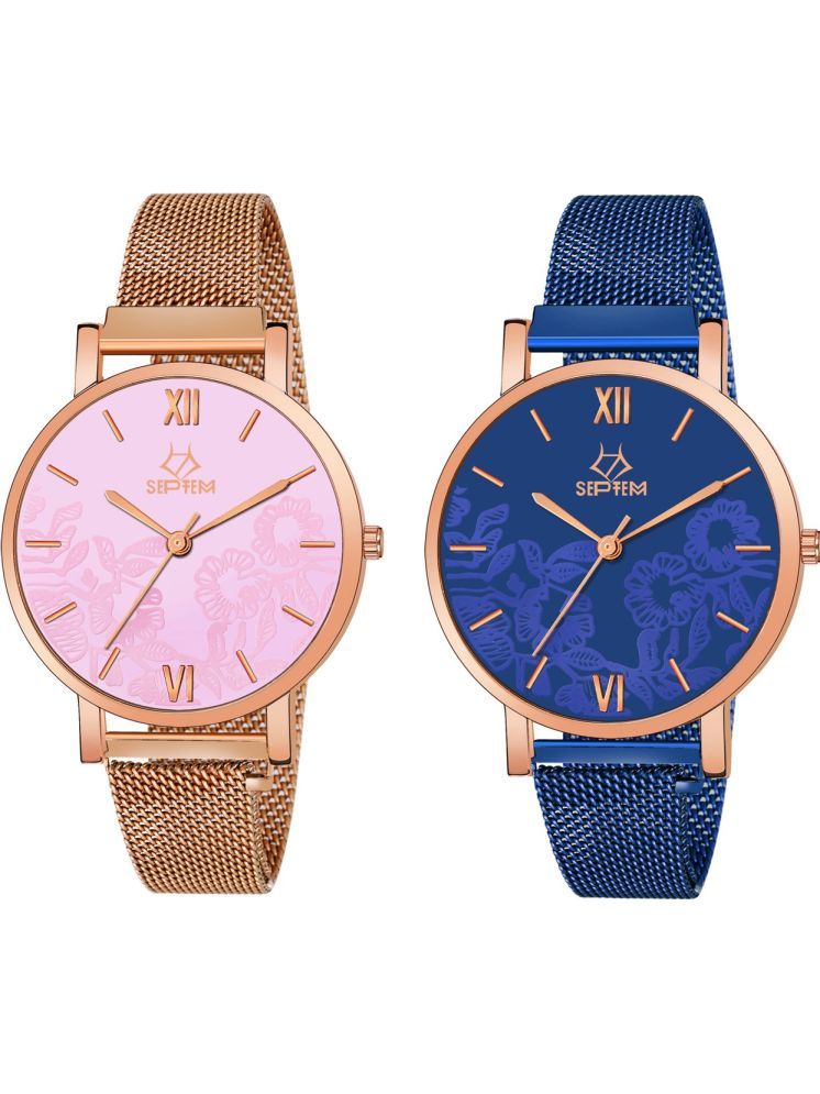     			Septem Rose Gold Stainless Steel Analog Womens Watch