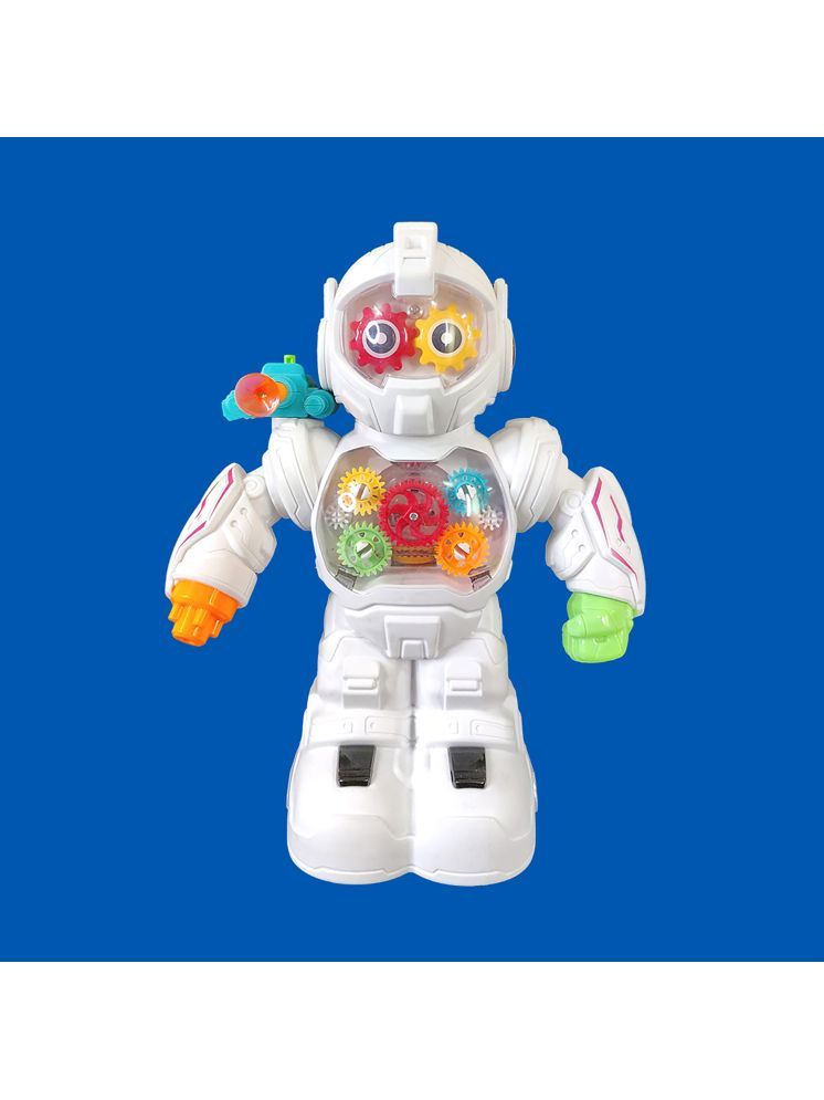     			TOY DEKHO  Gear Robot Battery Operated Toy For Kids With Light And Sound For Boys & Girls Age 2, 3, 4, 5, 6, 7, 8 Years Plastic Multicolour Musical Indoor and Outdoor Gear Robot Toy