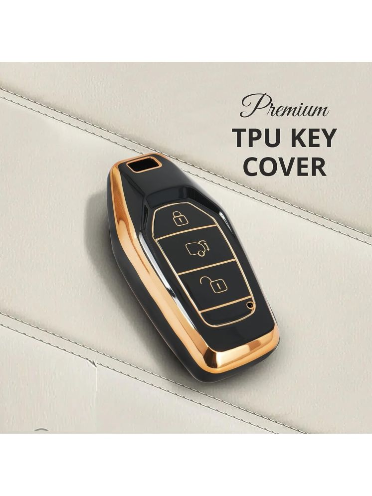     			TPU Gold Car Key Cover Compatible for Mahindra XUV-500 Smart Key