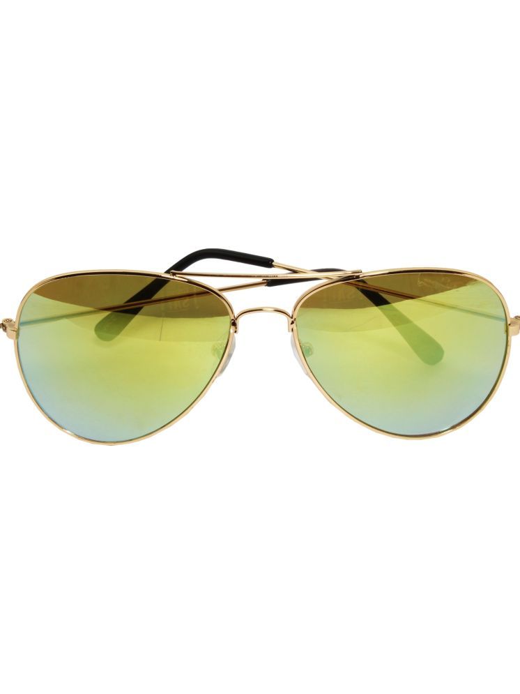     			Veins Gold Oval Sunglasses ( Pack of 1 )