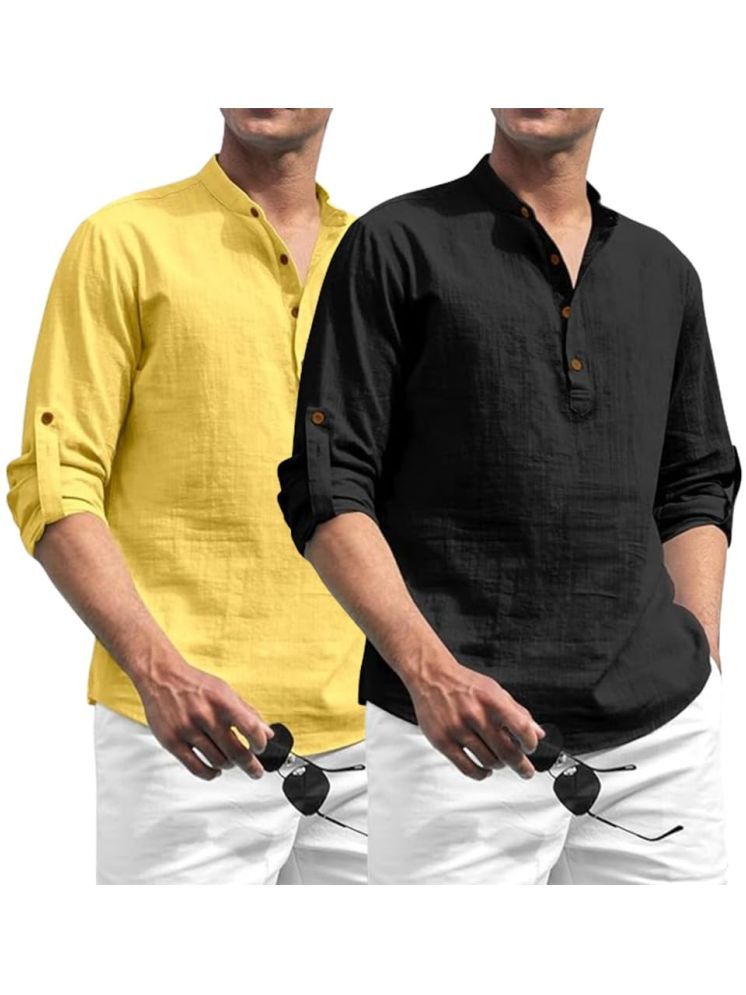     			Vida Loca White Cotton Blend Men's Shirt Style Kurta ( Pack of 2 )