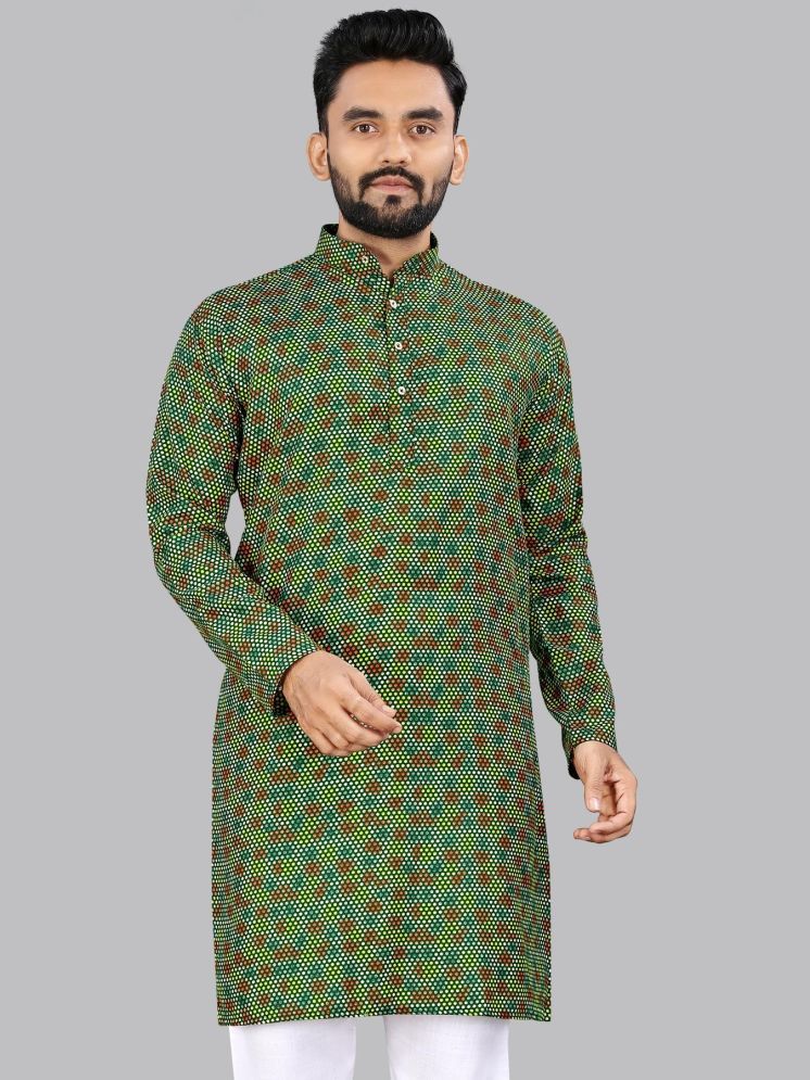     			allan peter Green Cotton Men's Regular Kurta ( Pack of 1 )