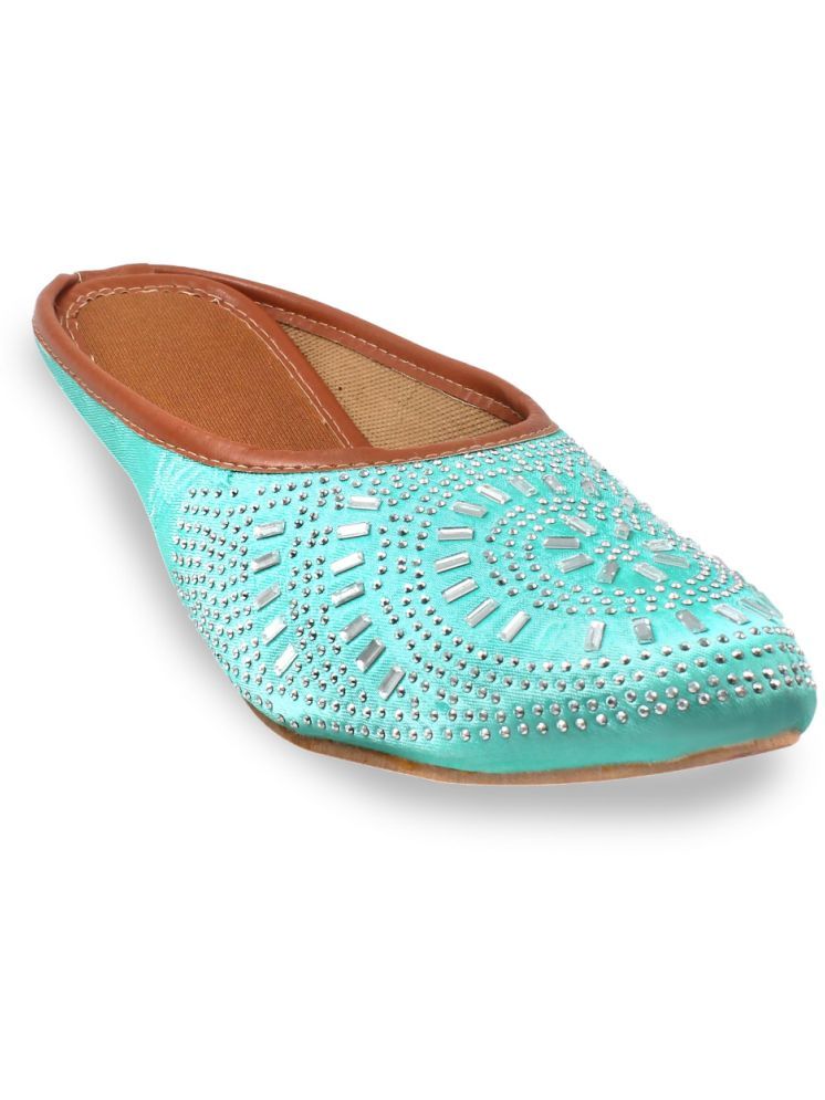     			Anjaneya Creations Turquoise Women's Mules