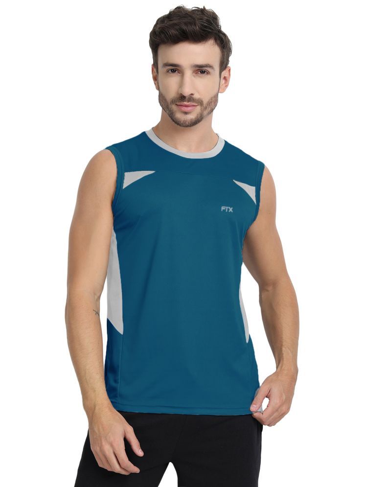     			FTX Polyester Regular Fit Colorblock Sleeveless Men's Round T-Shirt - Grey ( Pack of 1 )