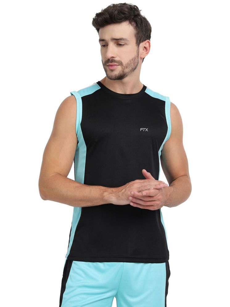     			FTX Polyester Regular Fit Colorblock Sleeveless Men's Round T-Shirt - Charcoal ( Pack of 1 )