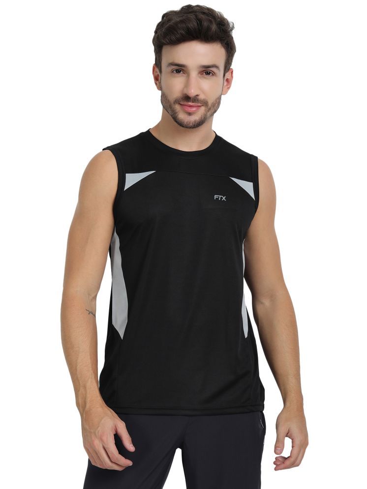     			FTX Pack of 1 Polyester Regular Fit Men's T-Shirt ( Black )