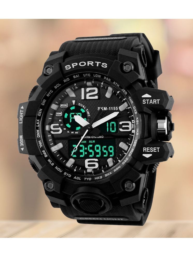     			Harbor Black Silicon Analog-Digital Men's Watch