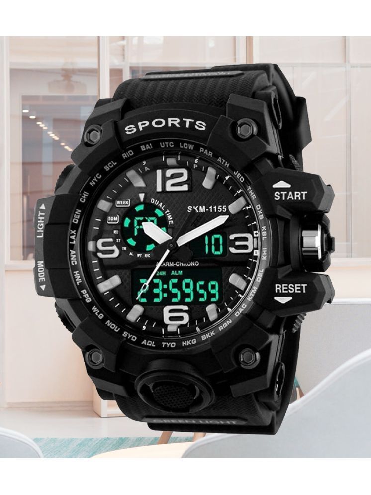     			Harbor Black Silicon Analog-Digital Men's Watch