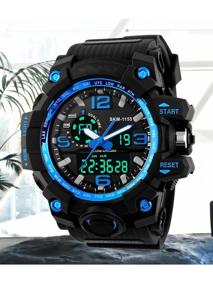     			Harbor Black Silicon Analog-Digital Men's Watch